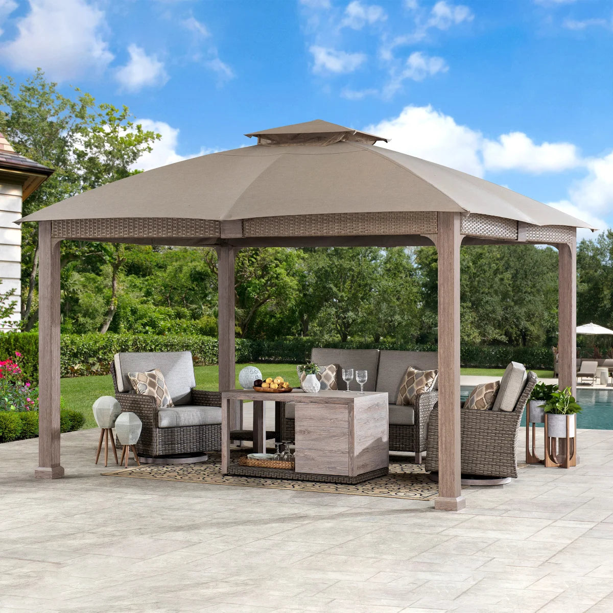 NEW - Sunjoy 11ft x 13ft Hudson Gazebo- Retail $799