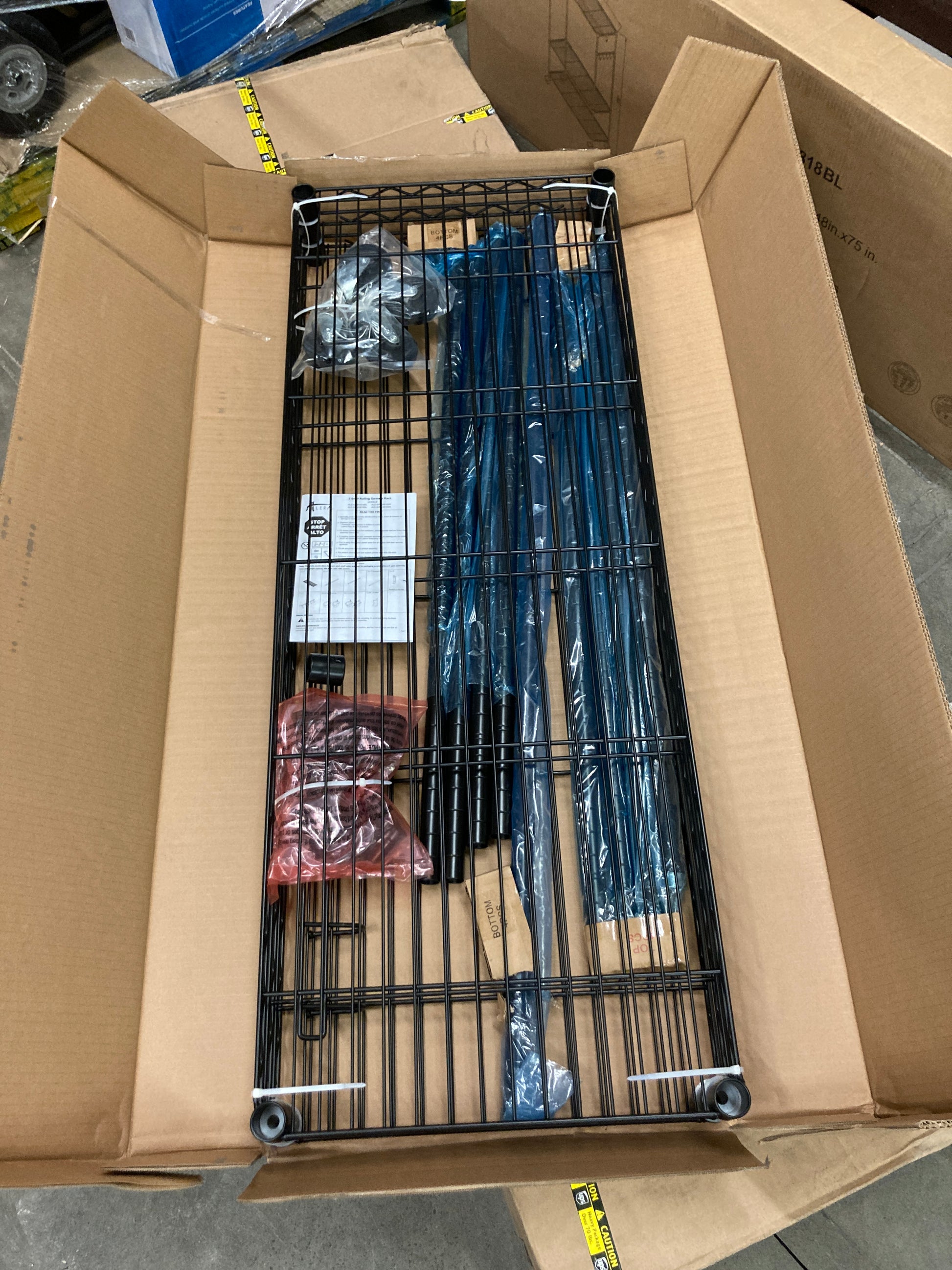 Alera Wire Garment Rack with Casters 48" x 18" x 75" NSF Default Title