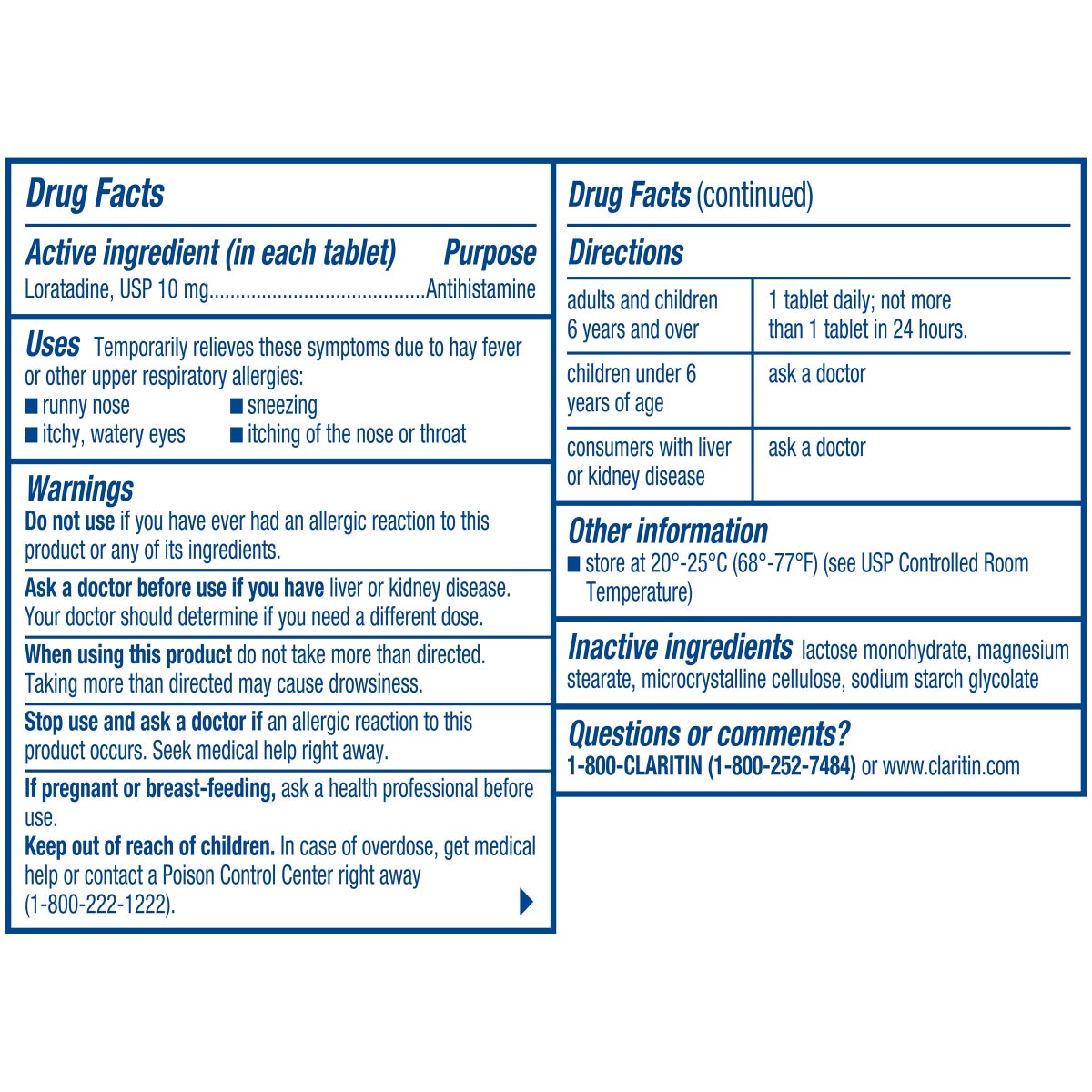NEW - Claritin 10 mg Non-Drowsy 24 Hour, 115 Tablets