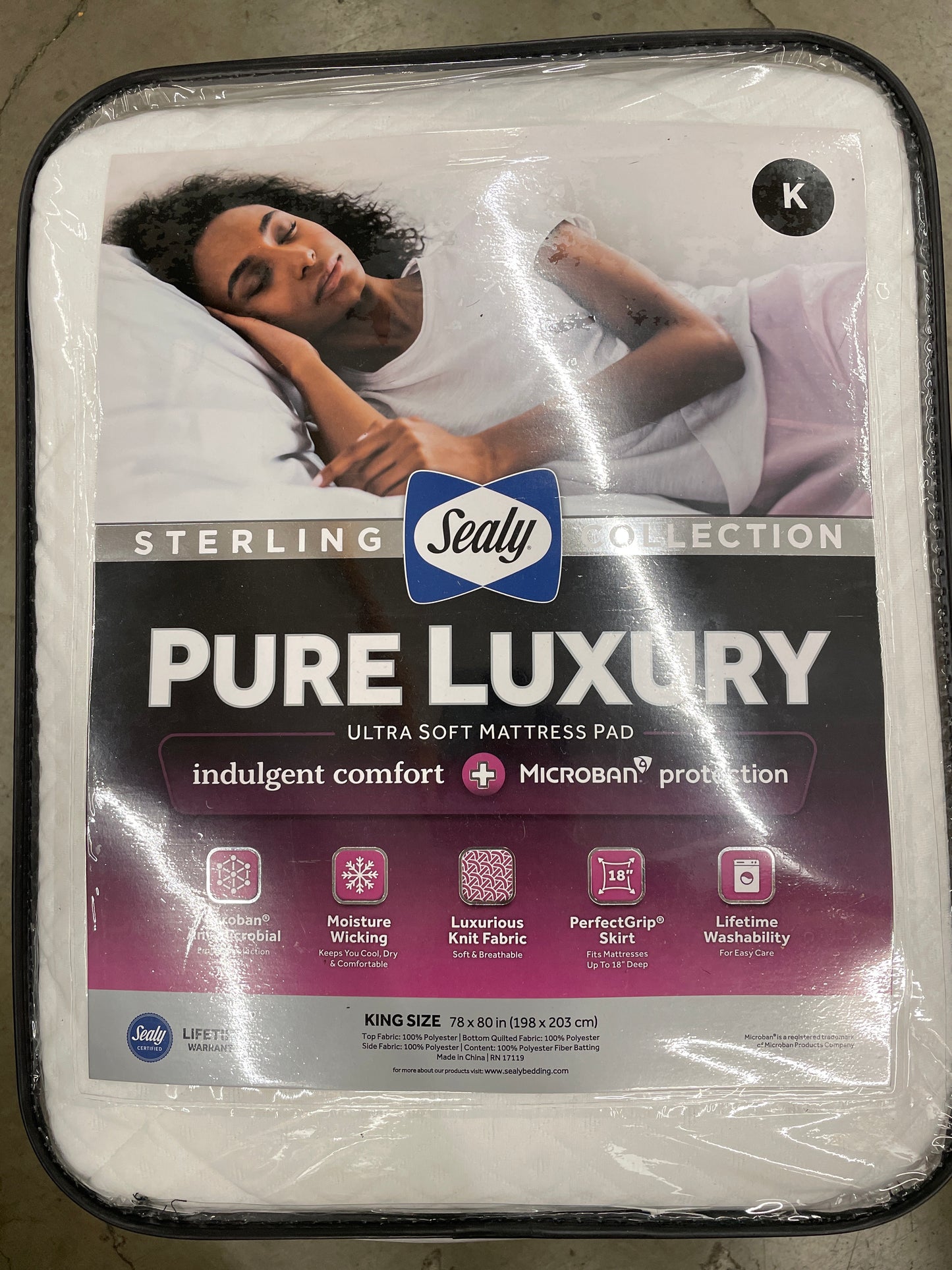 Sealy Sterling Collection Pure Luxury Mattress Pad - King