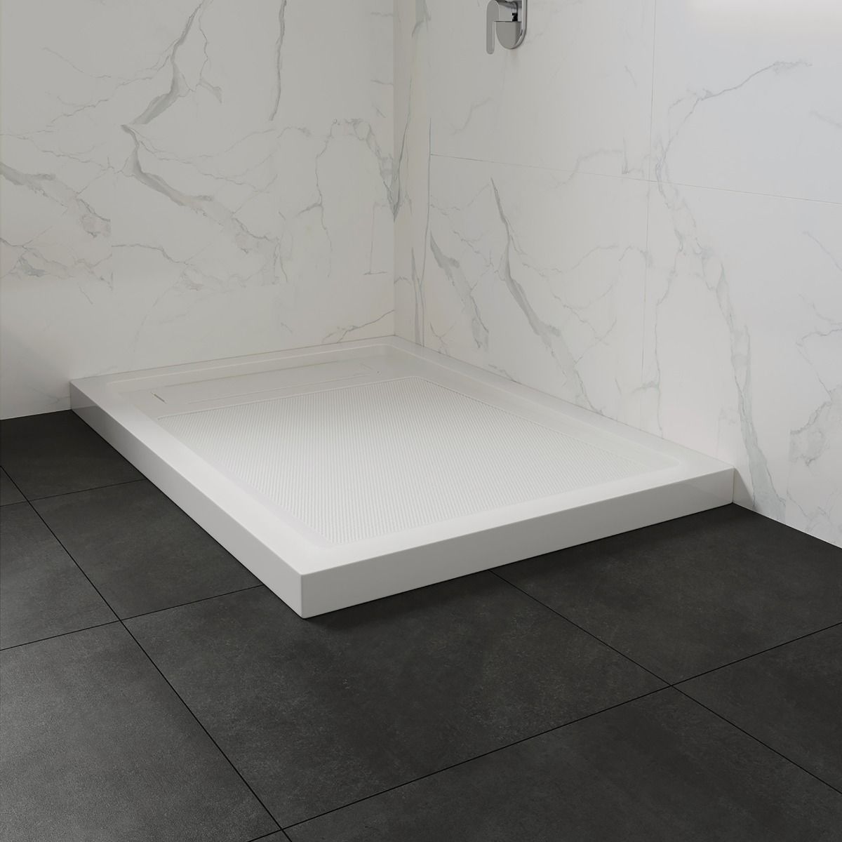 NEW - Ove Decors Erika 48" x 32" Shower Base with Reversible Drain - Retail $250