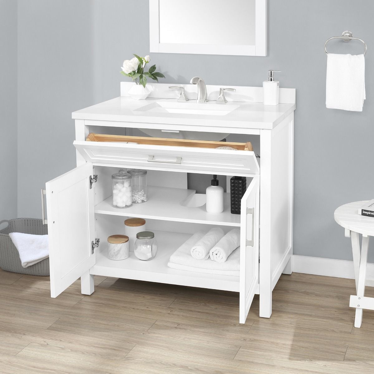 NEW - Ove Decors 36" Laney Vanity in White - Retail $560