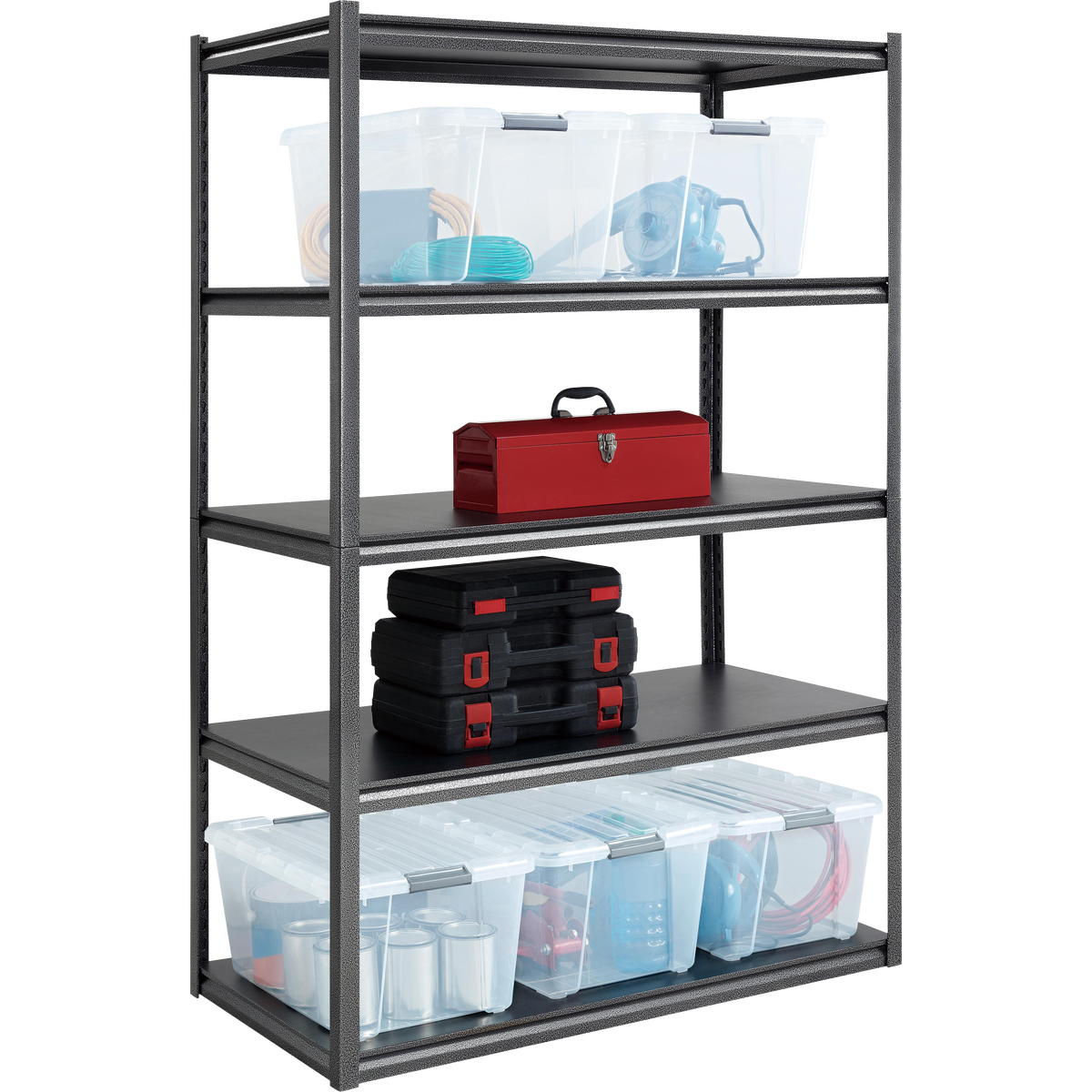 Gorilla 5-Shelf Heavy Duty Z-Beam Steel Shelving Unit, 48"W x 24"D x 72"H - Retail $89