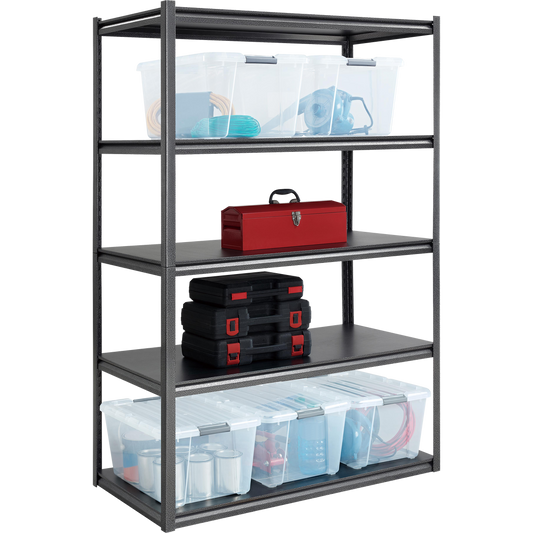 Gorilla 5-Shelf Heavy Duty Z-Beam Steel Shelving Unit, 48"W x 24"D x 72"H - Retail $89