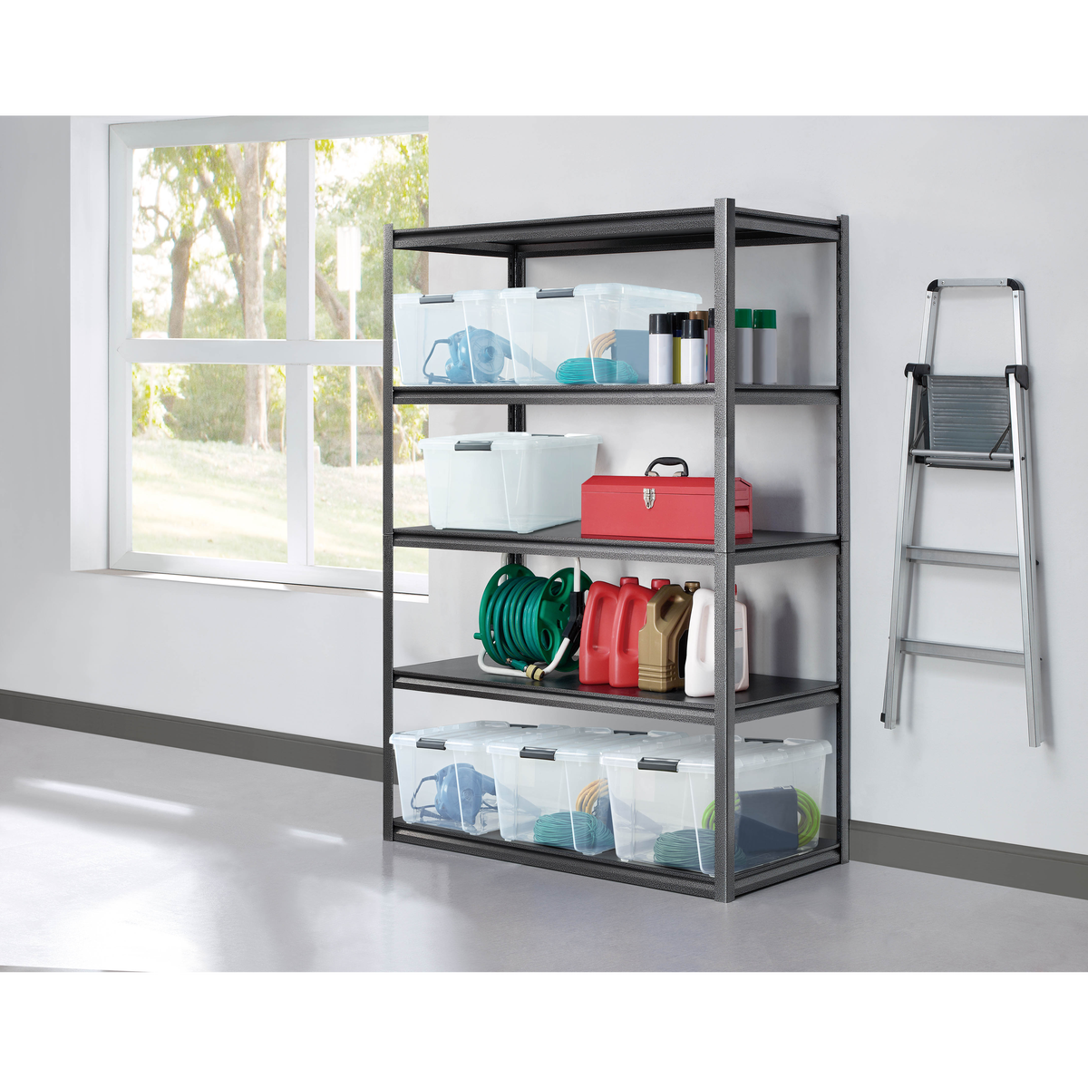 Gorilla 5-Shelf Heavy Duty Z-Beam Steel Shelving Unit, 48"W x 24"D x 72"H - Retail $89