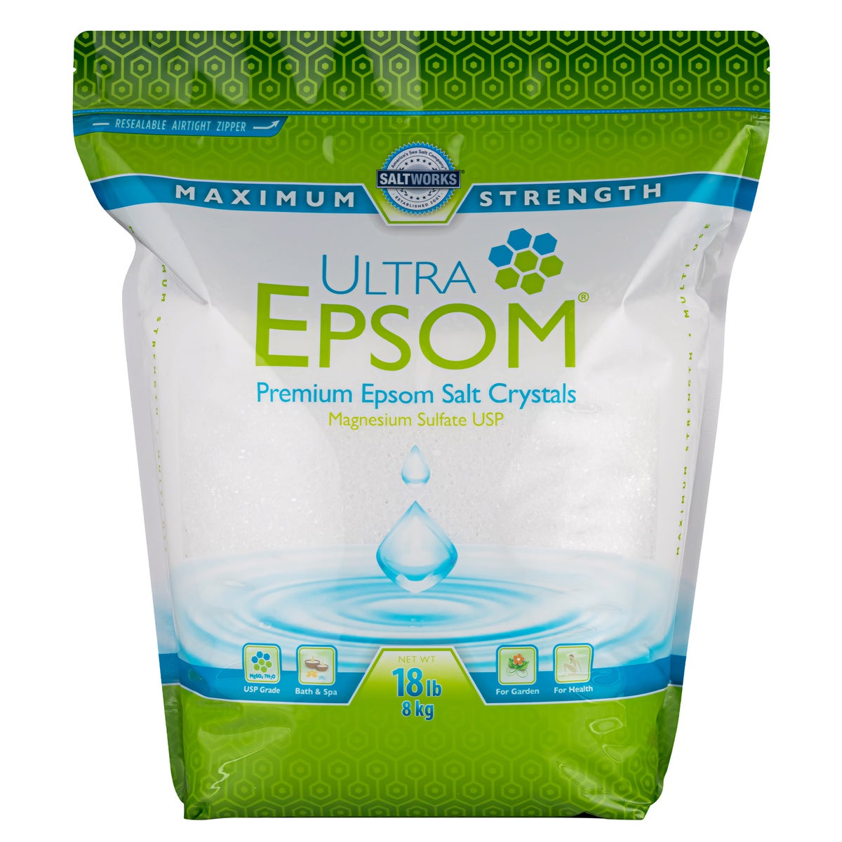 NEW - Ultra Epsom Unscented Bath Salt, 18 Pound Bag