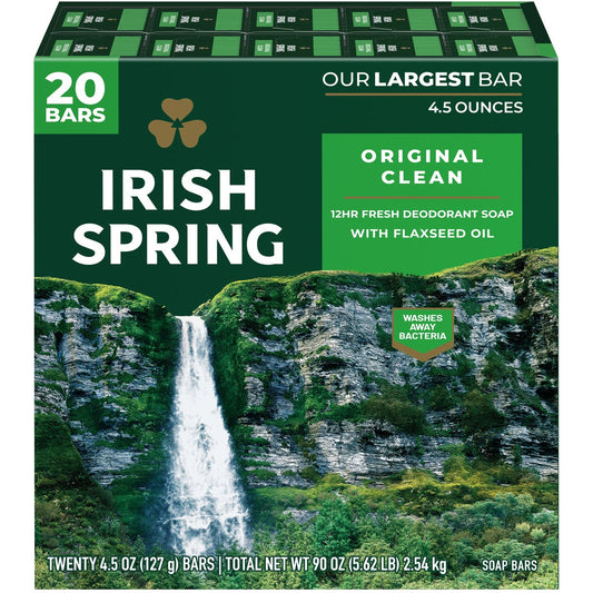 Irish Spring Bar Soap, 4.5 oz, 20-count
