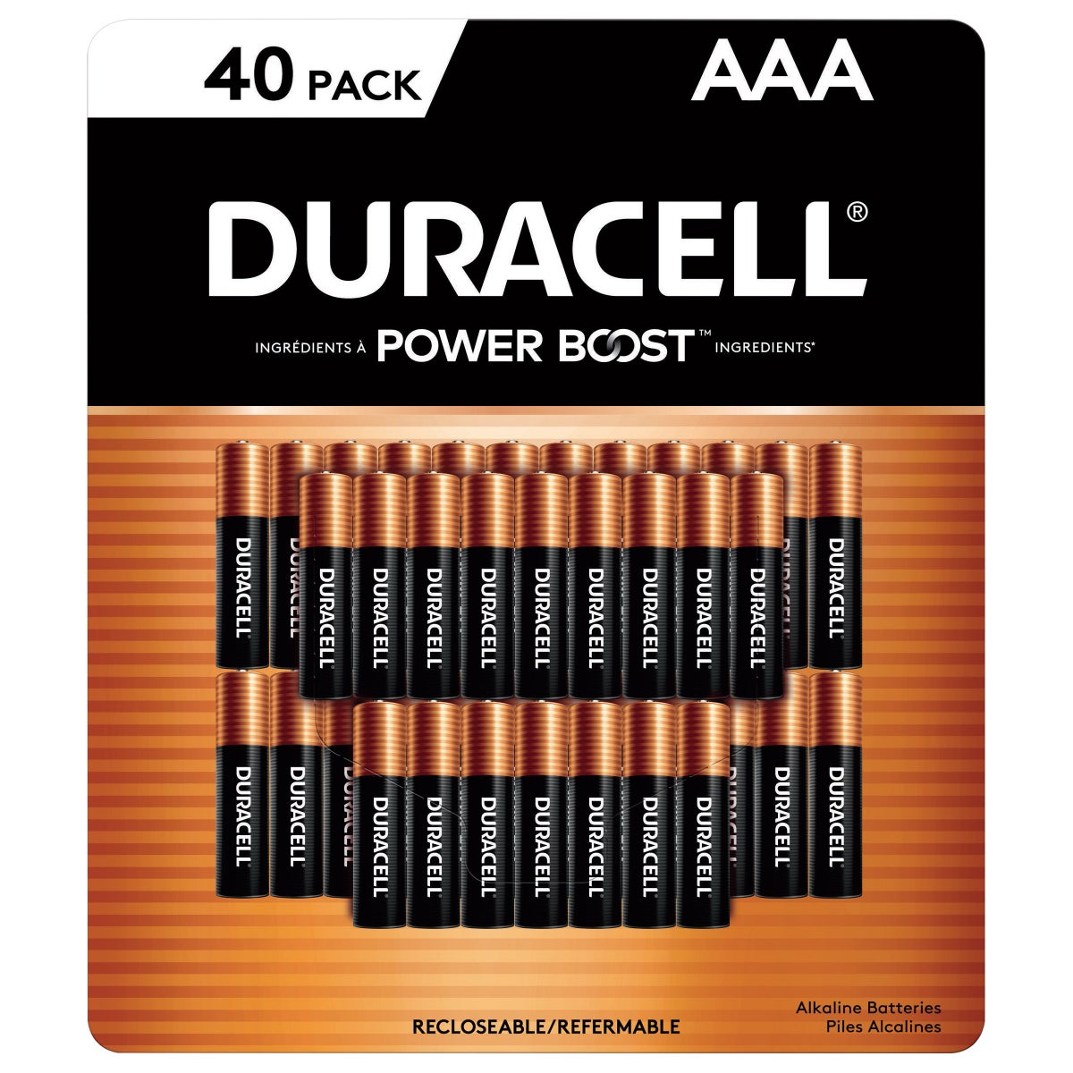 Duracell Coppertop Alkaline AAA Batteries, 40-count