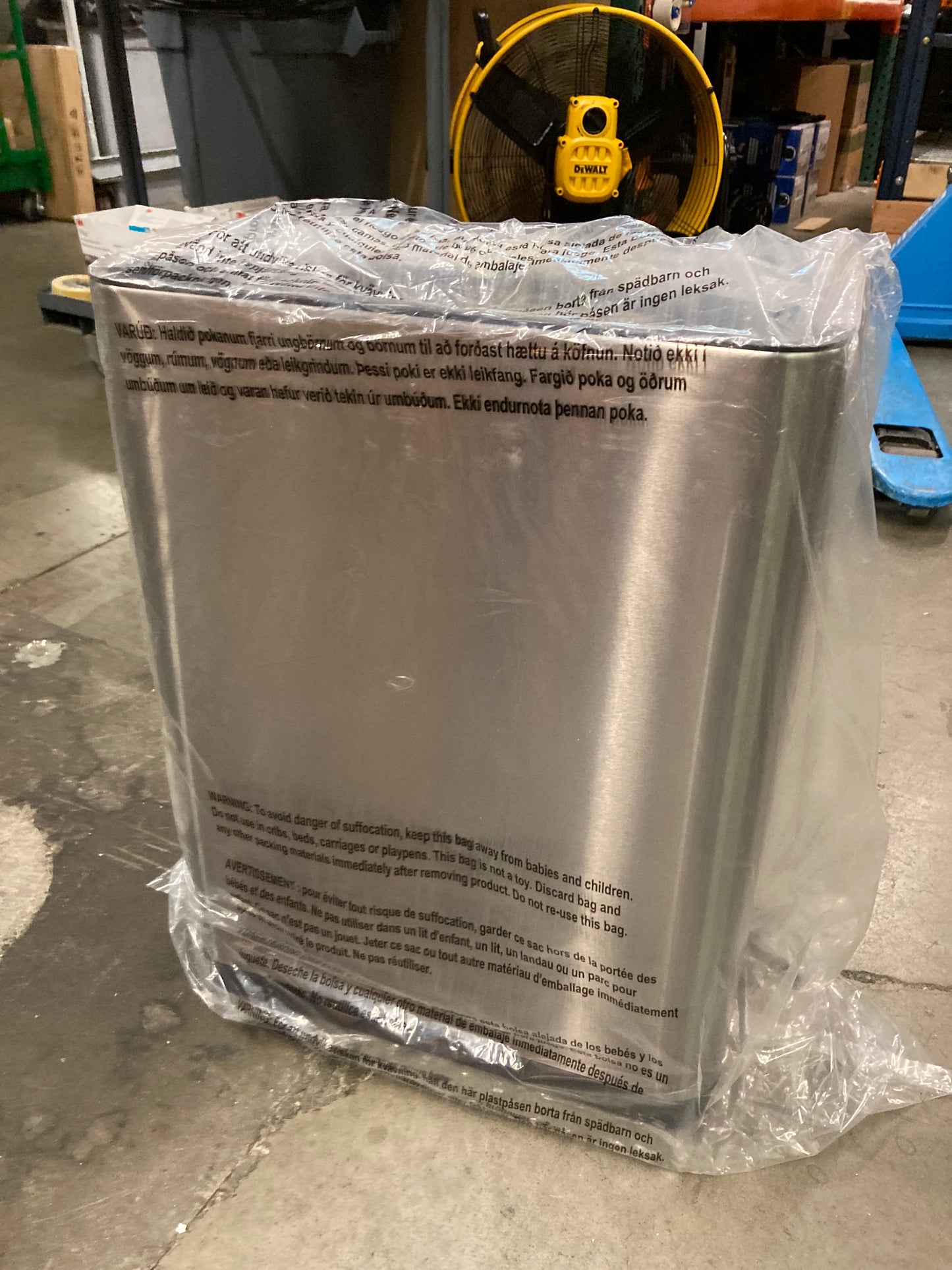 Deluxe Phantom 45 Liter Stainless Steel Dual Wing Motion Sensor Trash Can Default Title