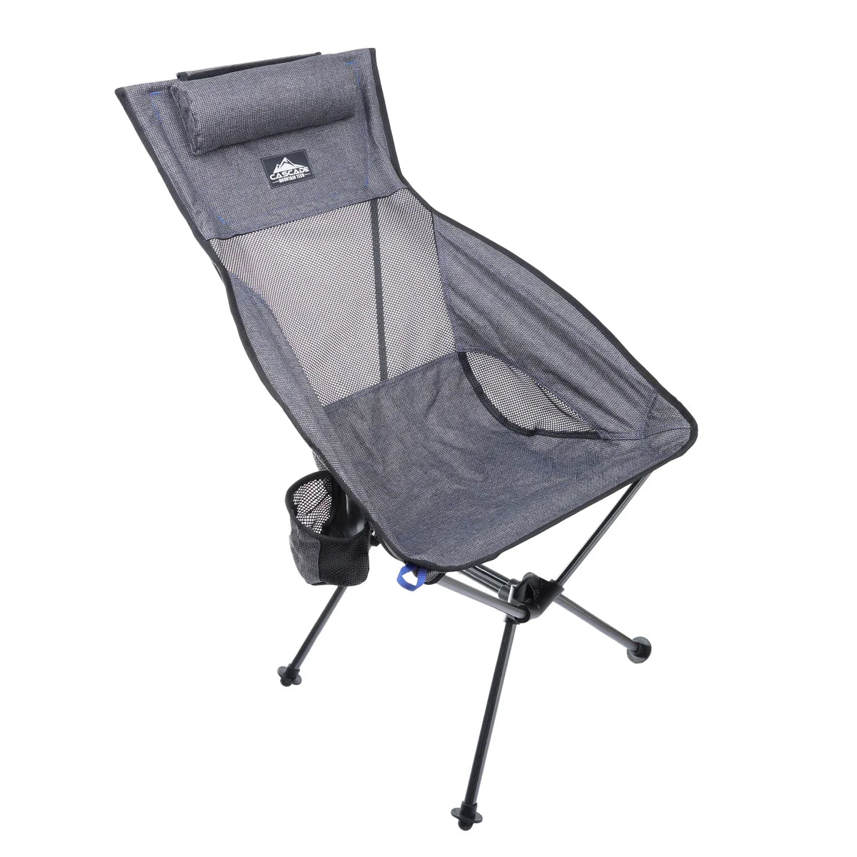 Cascade GRAY Ultralight Highback Camp Chair with Carry Bag For outdoor beach for Sports Events - Retail $49