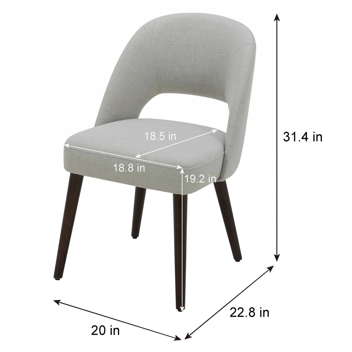 NEW - Lilah Fabric Dining Chair, 6 Count