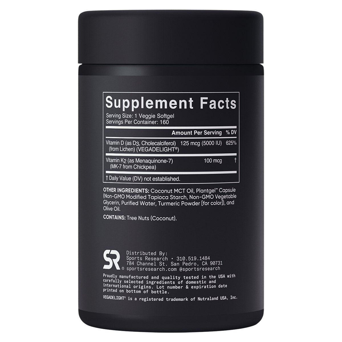 Sports Research D3 + K2, 160 Veggie Softgels