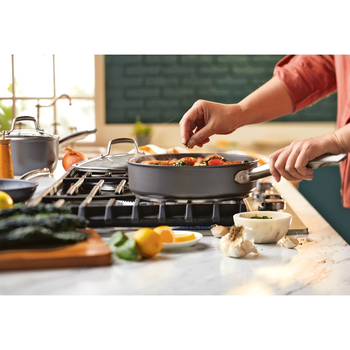 Anolon Accolade 10-piece Non-Stick Cookware Set - Retail $250