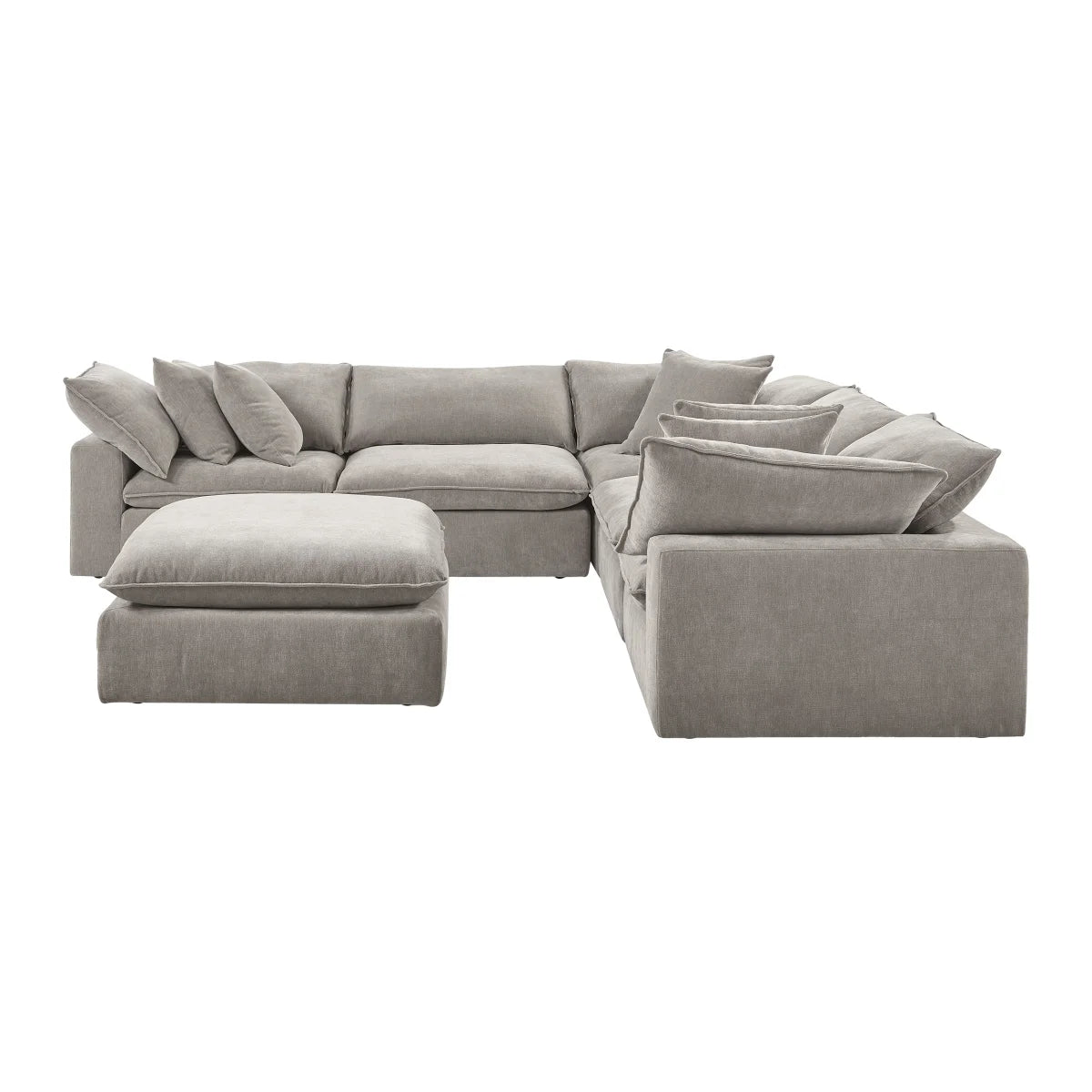 Like NEW - Costco - Sereen 6-piece Fabric Modular Sectional, Light Brown - Retail $2399