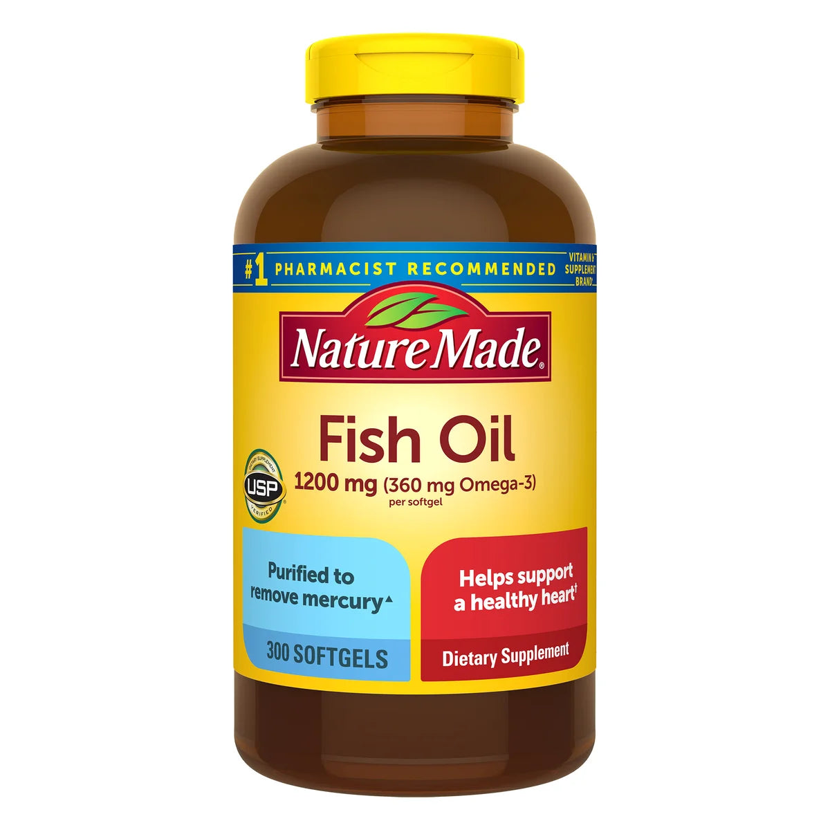 Nature Made Fish Oil 1200 mg, 300 Softgels - Retail $19