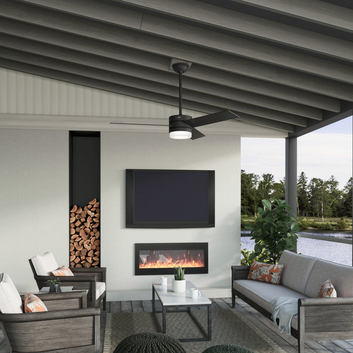NEW - Hunter Exeter 54” 3-Blade Indoor / Outdoor Ceiling Fan  - Retail $150