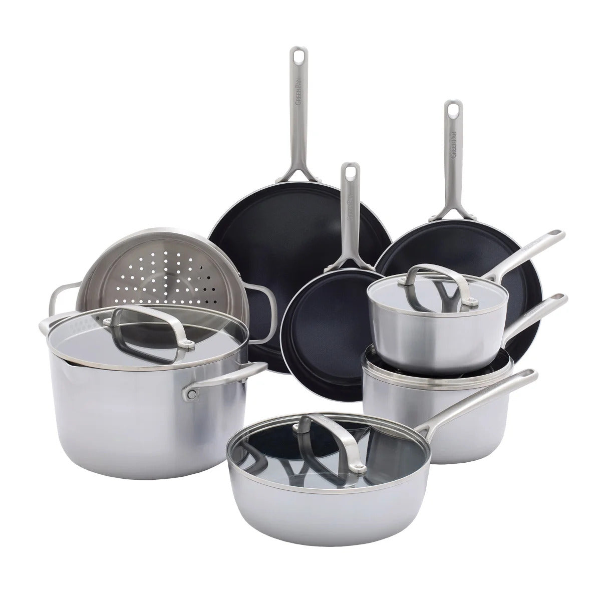 GreenPan GP5 Vista 5-ply Stainless Steel Ceramic Nonstick 12-piece Cookware Set