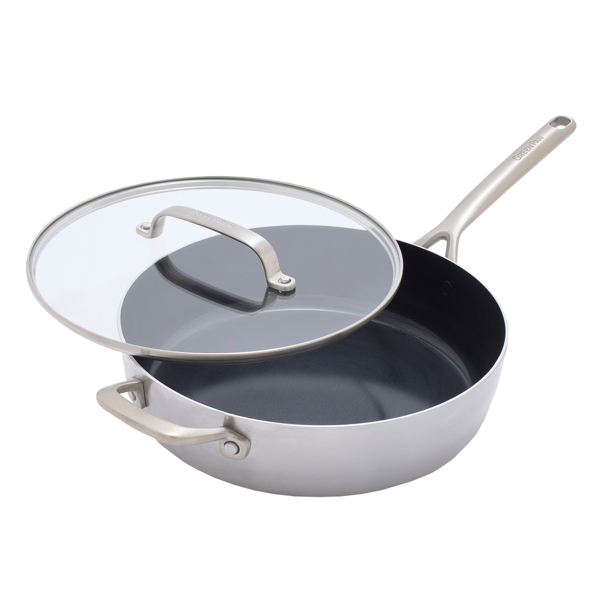 NEW - GreenPan GP5 Vista 5-ply Stainless Steel Ceramic Nonstick 5qt Covered Sauté Pan