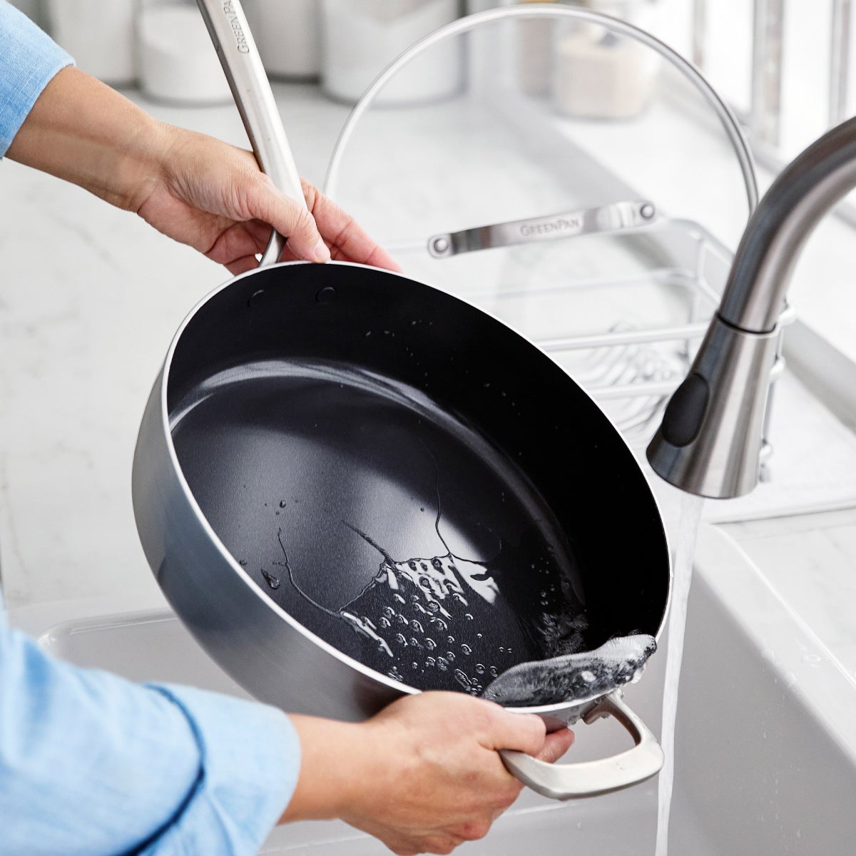 NEW - GreenPan GP5 Vista 5-ply Stainless Steel Ceramic Nonstick 5qt Covered Sauté Pan