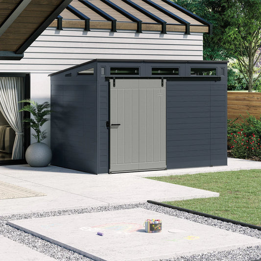 Suncast Modernist 10 ft x 7 ft. Sliding Door Storage Shed - Retail $1649