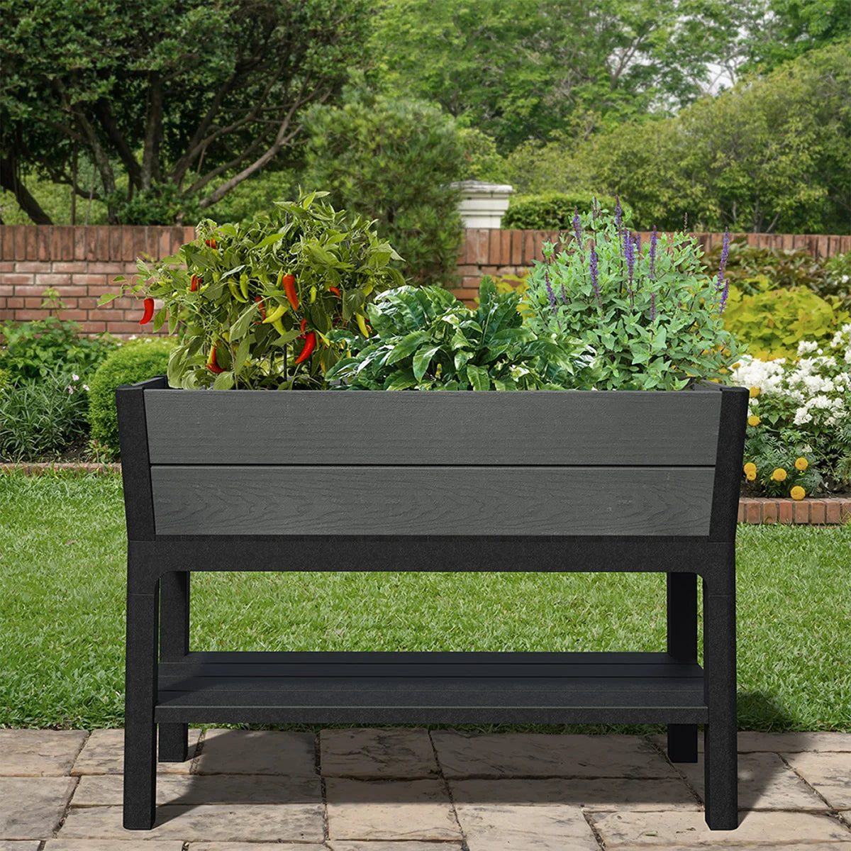 NEW - Keter Darwin 29 Gallon Raised Garden Bed and Self Watering Planter Box - Retail $129