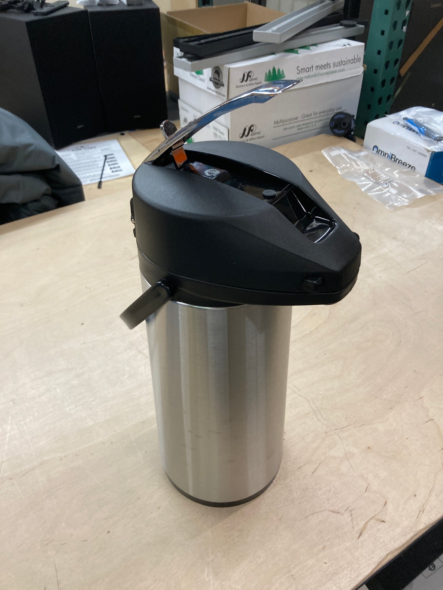 Service Ideas 74.4 fl oz Glass Lined Airpot with Lever - Retail $20 Default Title