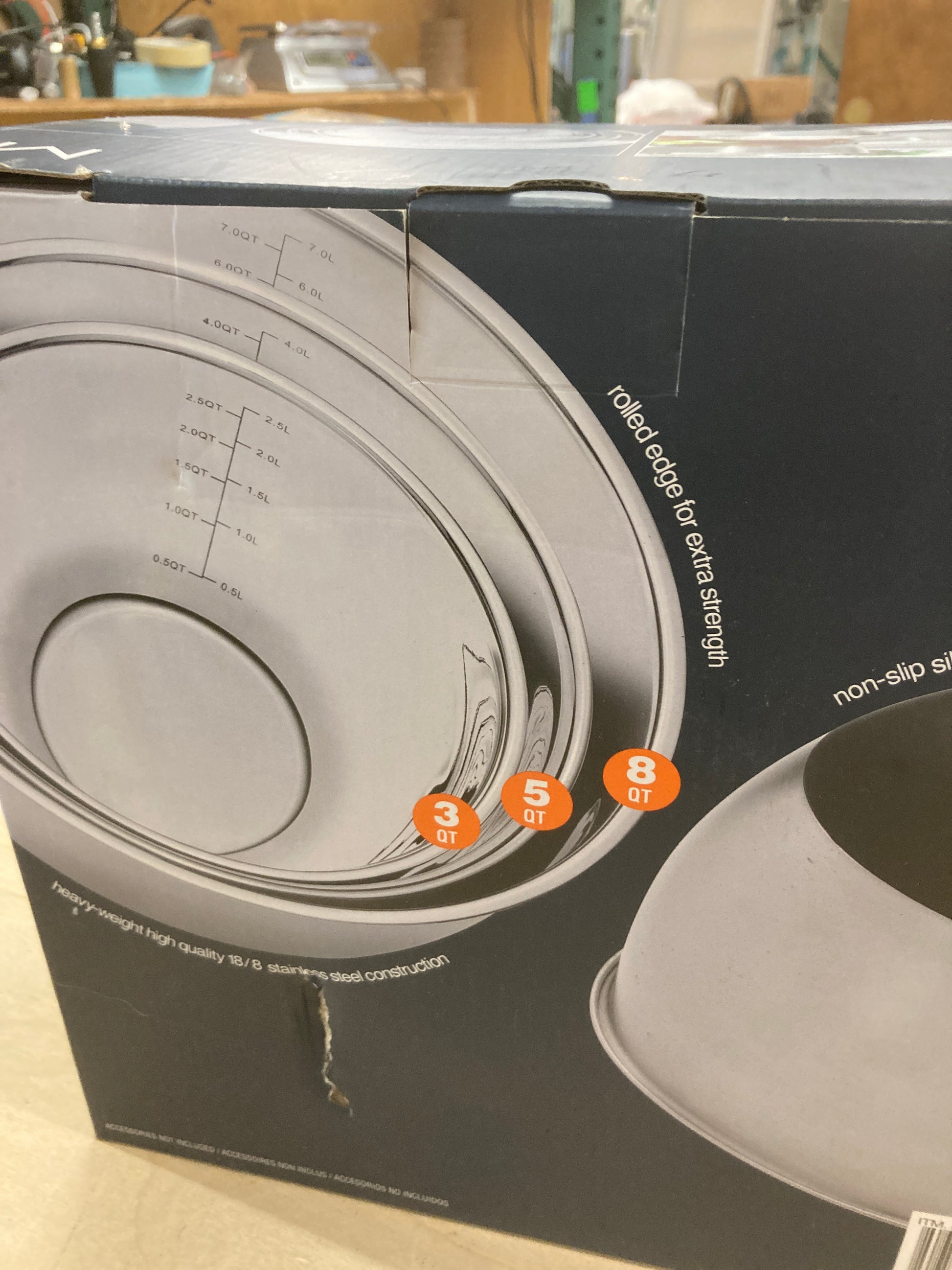 MIU Stainless Steel Mixing Bowls, Set of 3 - Retail $20 Default Title