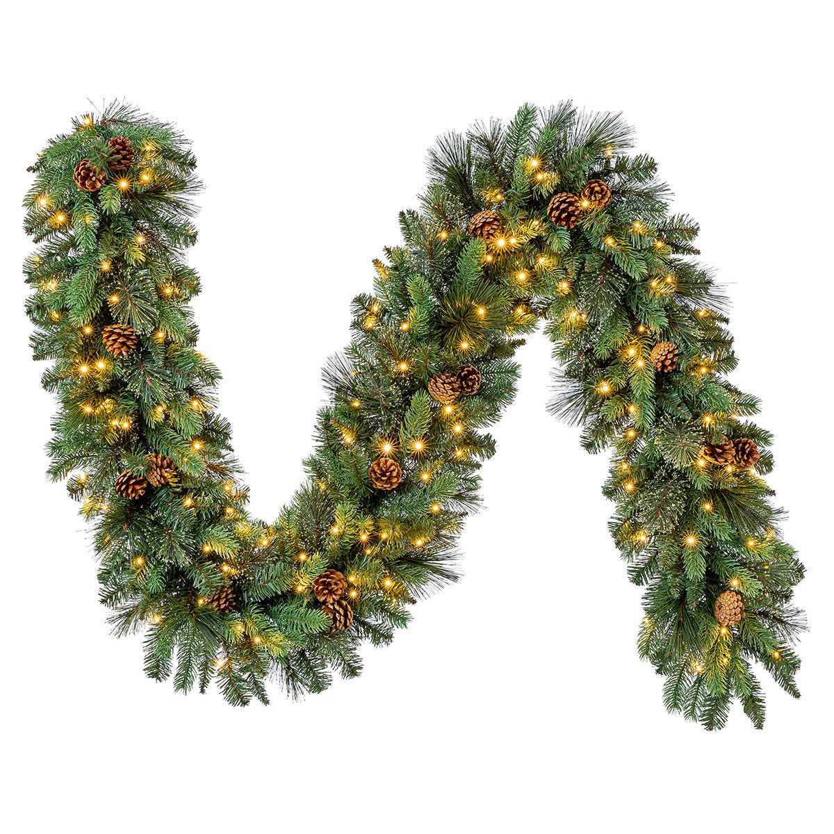 9’ Pre-lit LED Greenery Artificial Garland - Retail $60