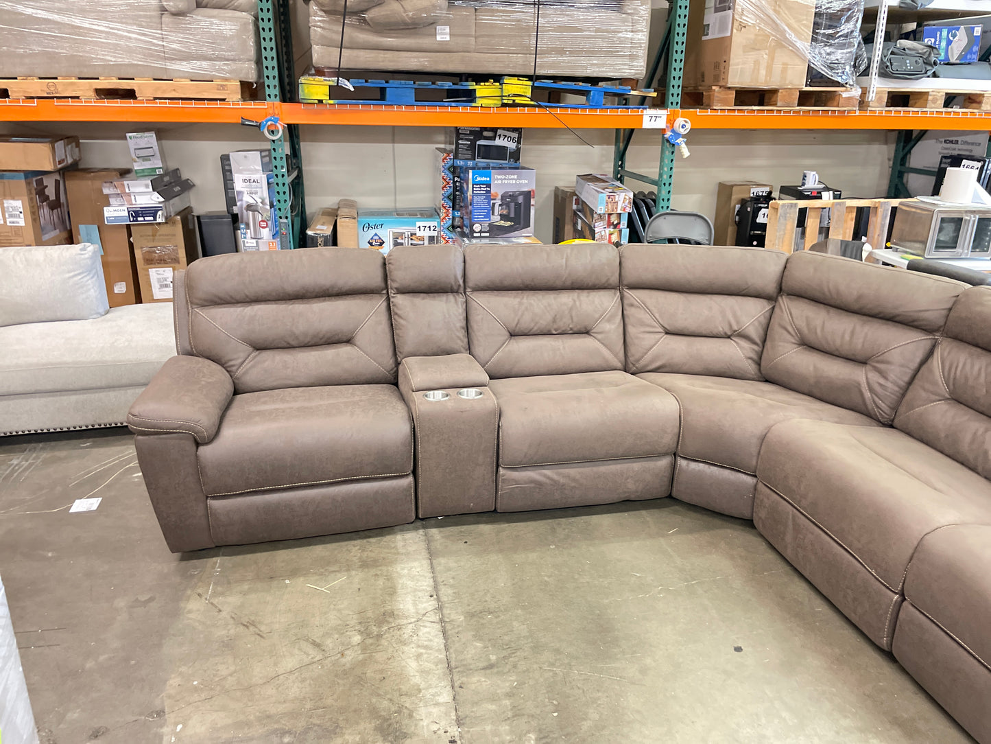 Costco - Fletcher 6-piece Fabric Reclining Sectional - Retail $1799