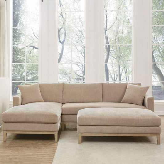 Caspian Fabric Sectional with Ottoman - Retail $1600