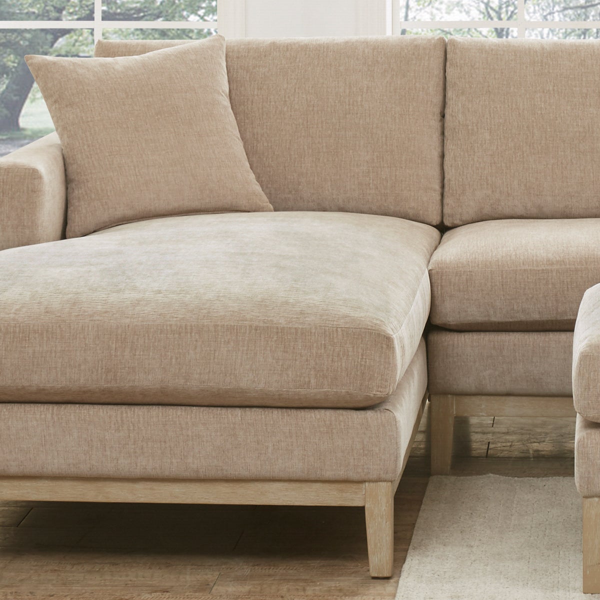 Caspian Fabric Sectional with Ottoman - Retail $1600