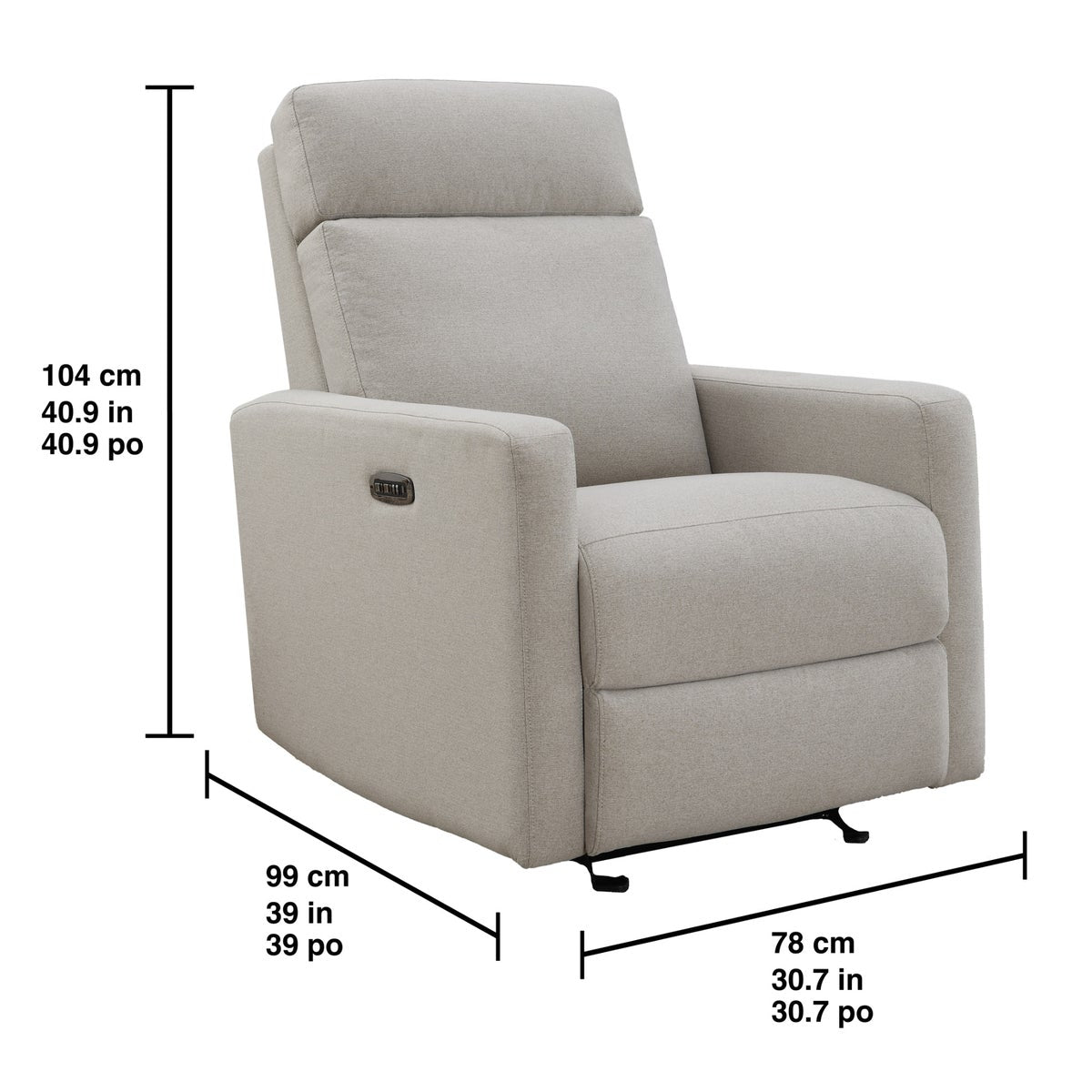 Tallula Fabric Power Glider Recliner with Power Headrest