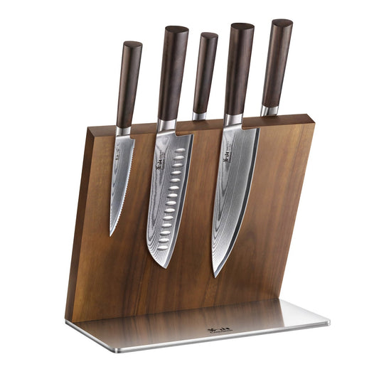 Cangshan Sobu Series 6pc Damascus Steel Knife Block Set - Retail $225