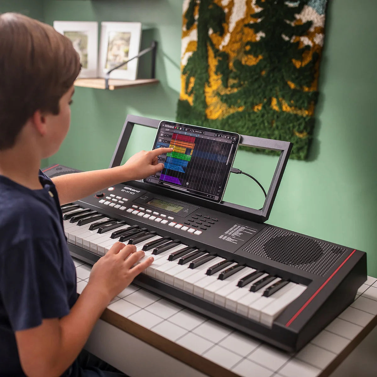 NEW - Roland E-X10 Arranger Keyboard with Music Rest and Power Adapter - Retail $199