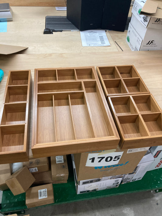 Seville Classics 4-piece Bamboo Expandable Drawer Organizer - Retail $39 Default Title