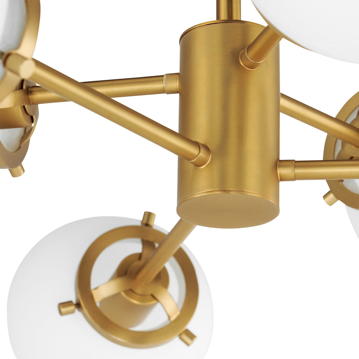 Bistro 6-Light Satin Brass Chandelier with LED Bulbs Included