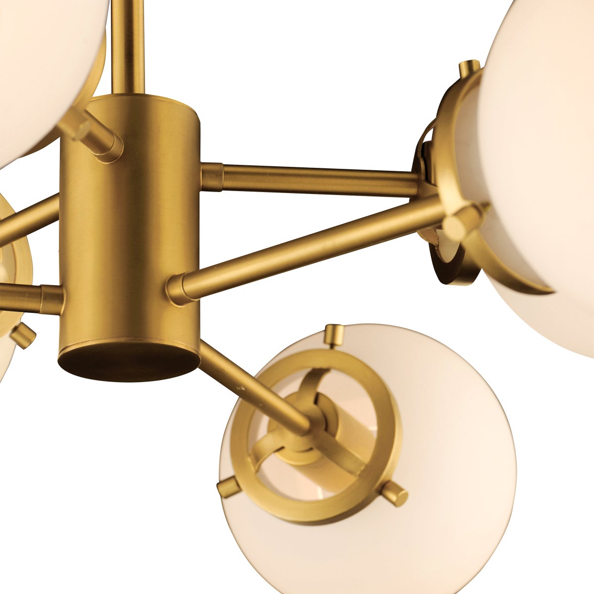 Bistro 6-Light Satin Brass Chandelier with LED Bulbs Included
