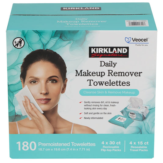 Kirkland Signature Daily Makeup Remover Towelettes, 180-count - Retail $16