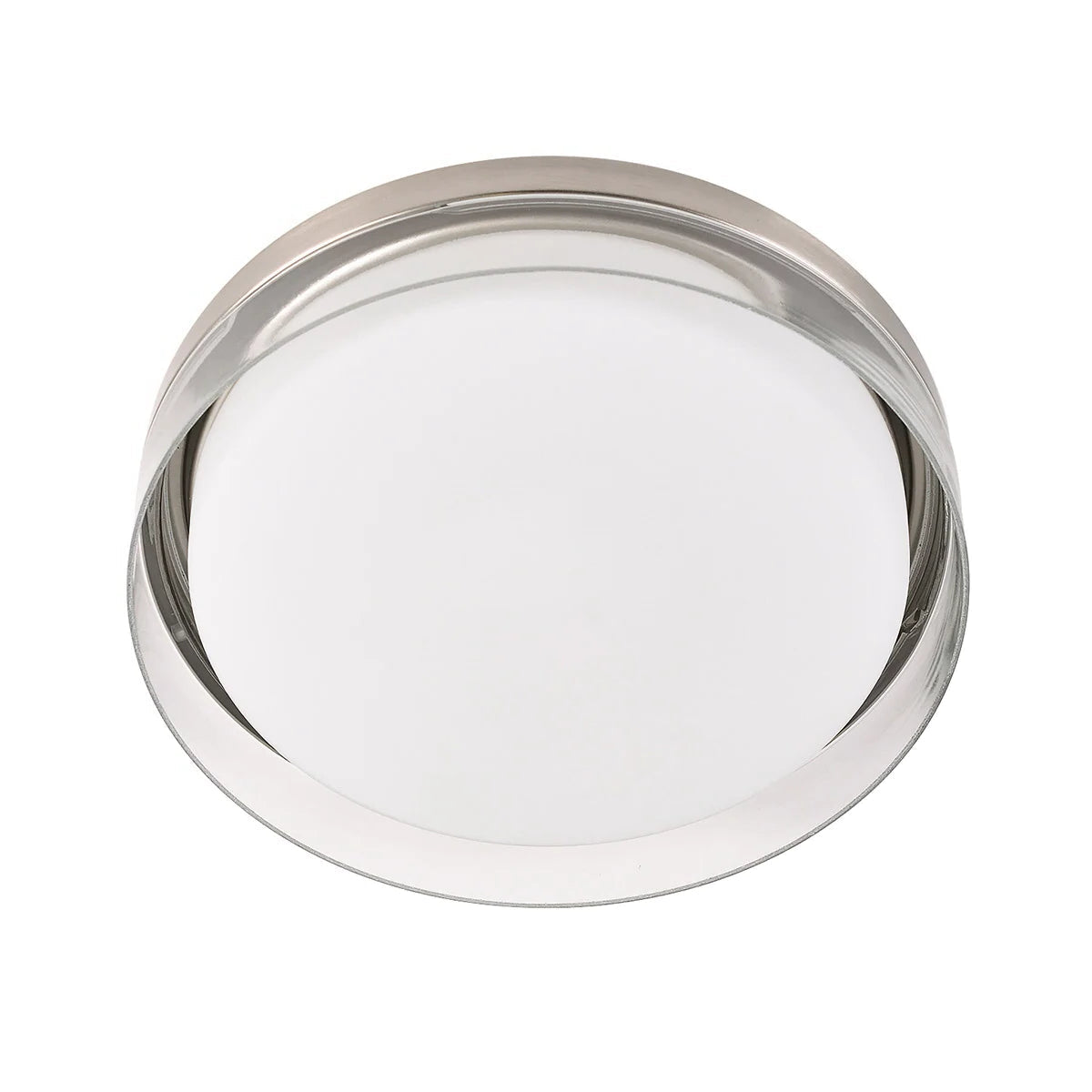 Energetic 14in Brushed Nickel Double Glass LED Flush Mount Light Fixture - Retail $40