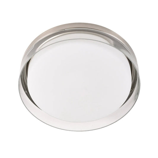 Energetic 14in Brushed Nickel Double Glass LED Flush Mount Light Fixture - Retail $40