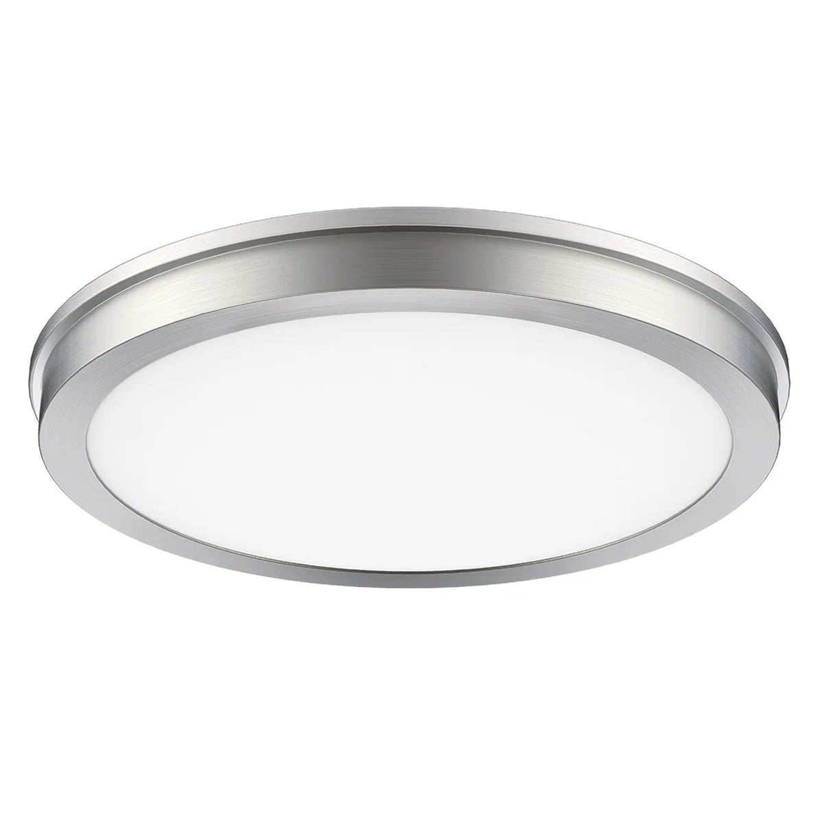 Energetic 14 inch Brushed Nickel Slim LED Flush Mount Light Fixture