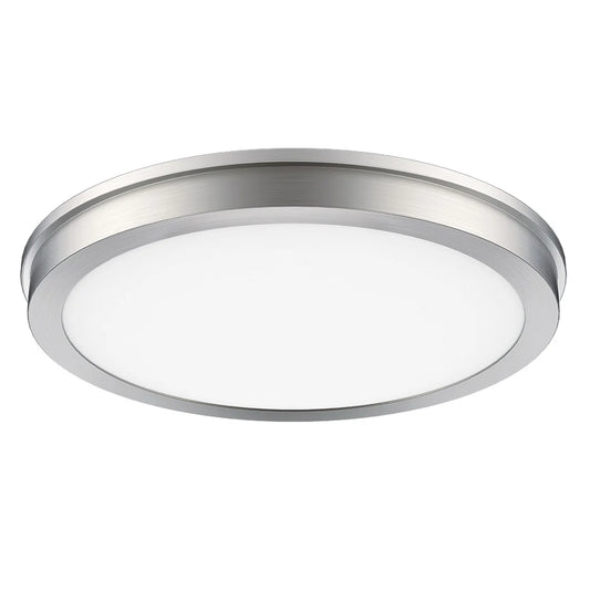 Energetic 14 inch Brushed Nickel Slim LED Flush Mount Light Fixture