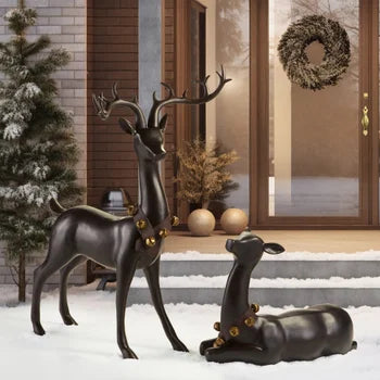 Decorative Christmas Deer - Set of 2