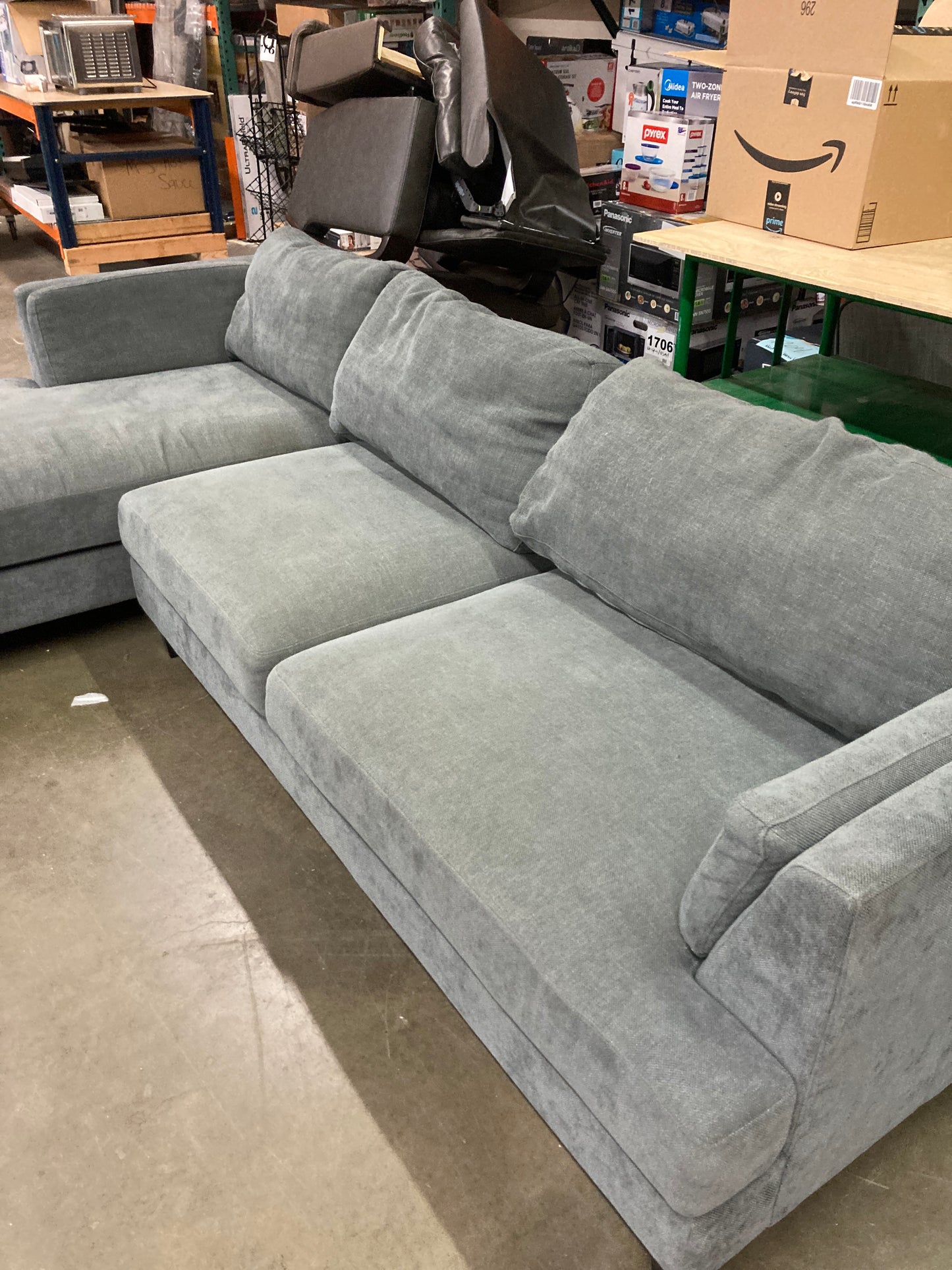 Costco - Ellery Fabric Sectional with Ottoman - Retail $799