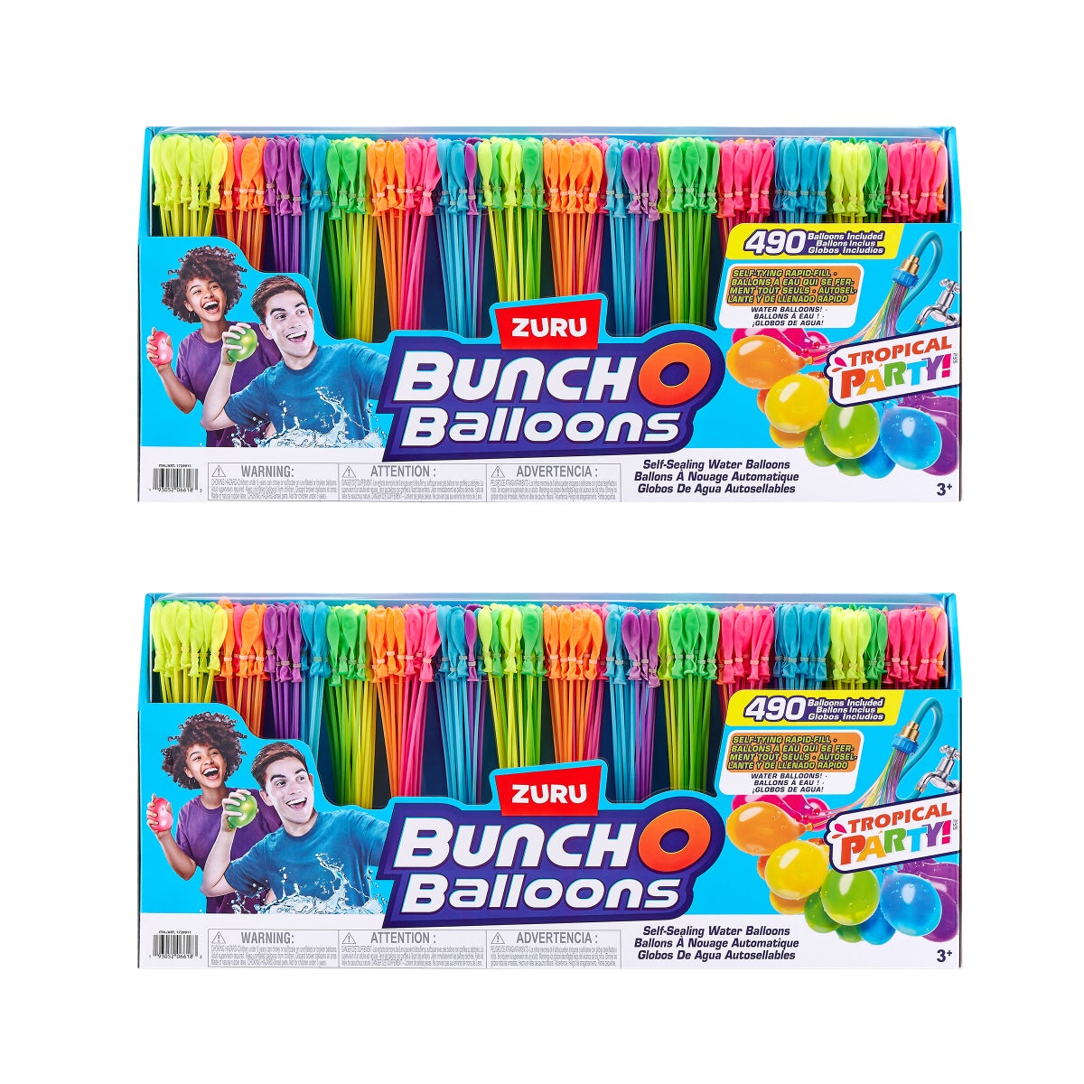 Zuru Bunch O Balloons Tropical Party Water Balloons, 2-pack Bundle - Retail $57