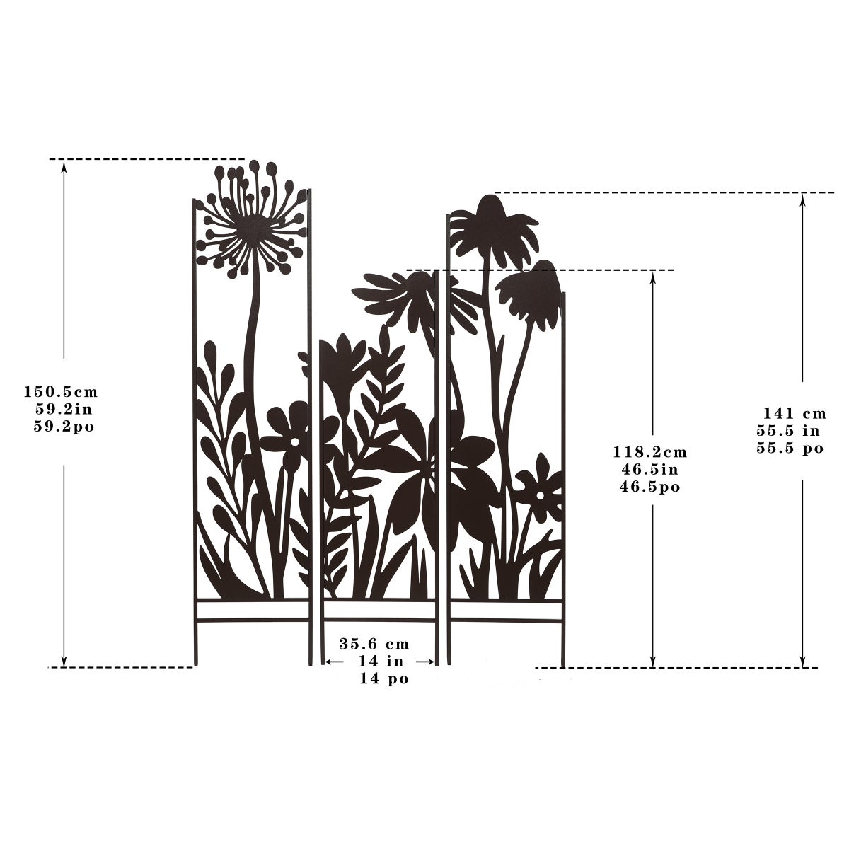 3-panel Garden Mural Stakes