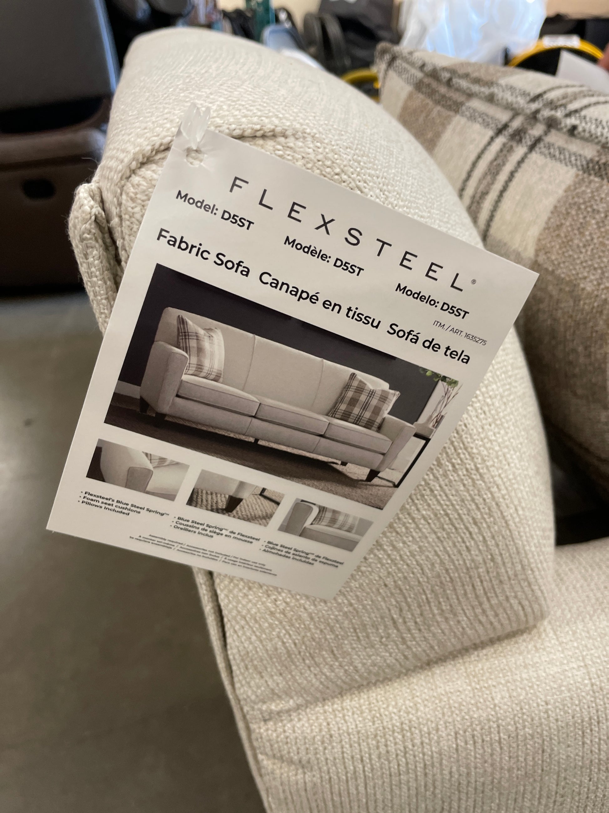 NEW - Costco - Flexsteel Abbey Fabric Sofa - Retail $1249 Default Title