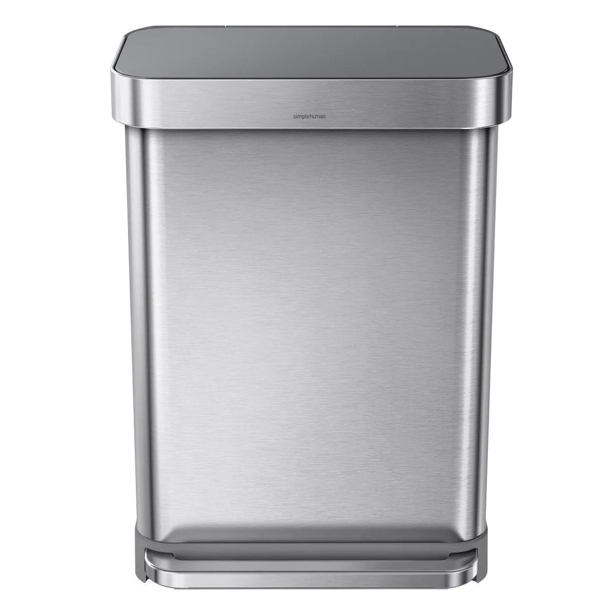 NEW - Simplehuman 55L Rectangular Step Can with Plastic Lid - Retail $109