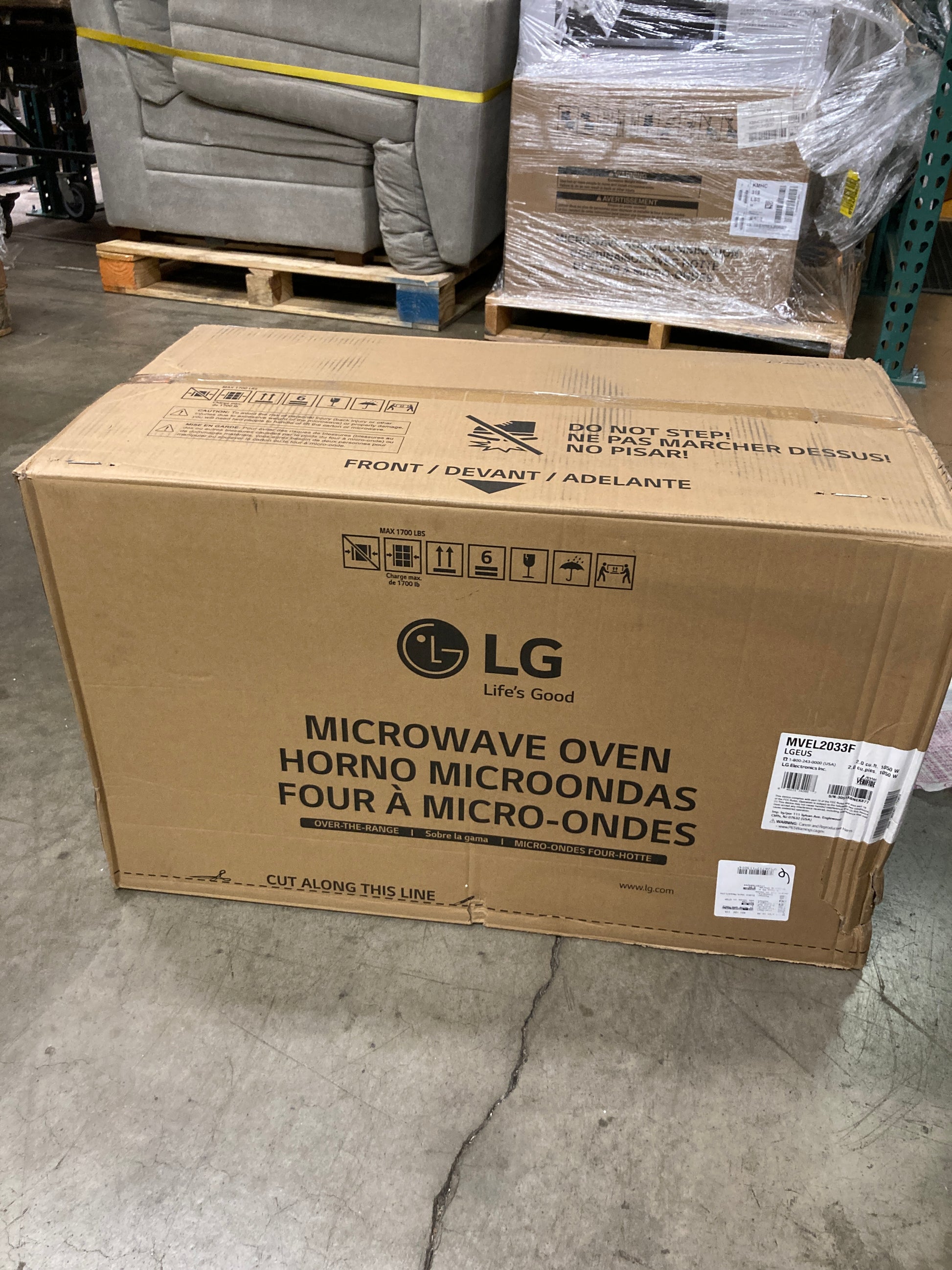 LG 2.0 cu. ft. Smart Wi-Fi Enabled Over-the-Range Microwave Oven with EasyClean - Retail $299 Default Title