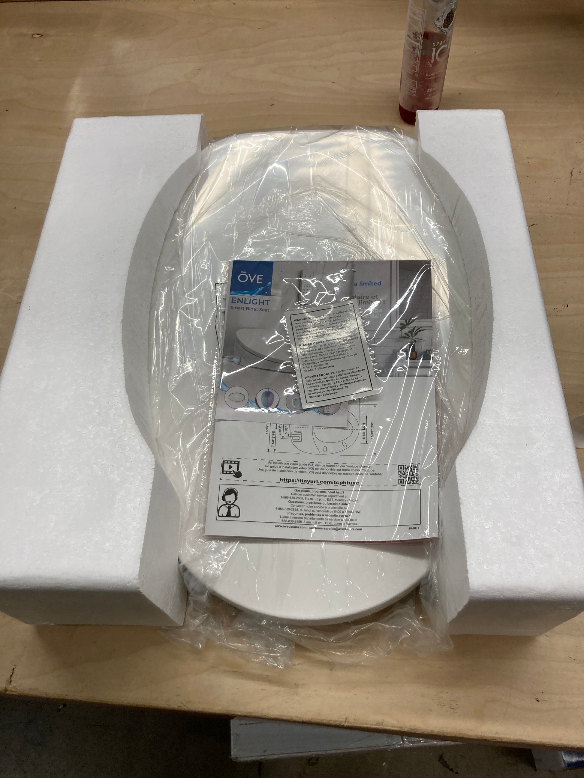 Costco - OVE Decors Enlight Elongated Smart Bidet Toilet Seat with Remote Control - Retail $399 Default Title